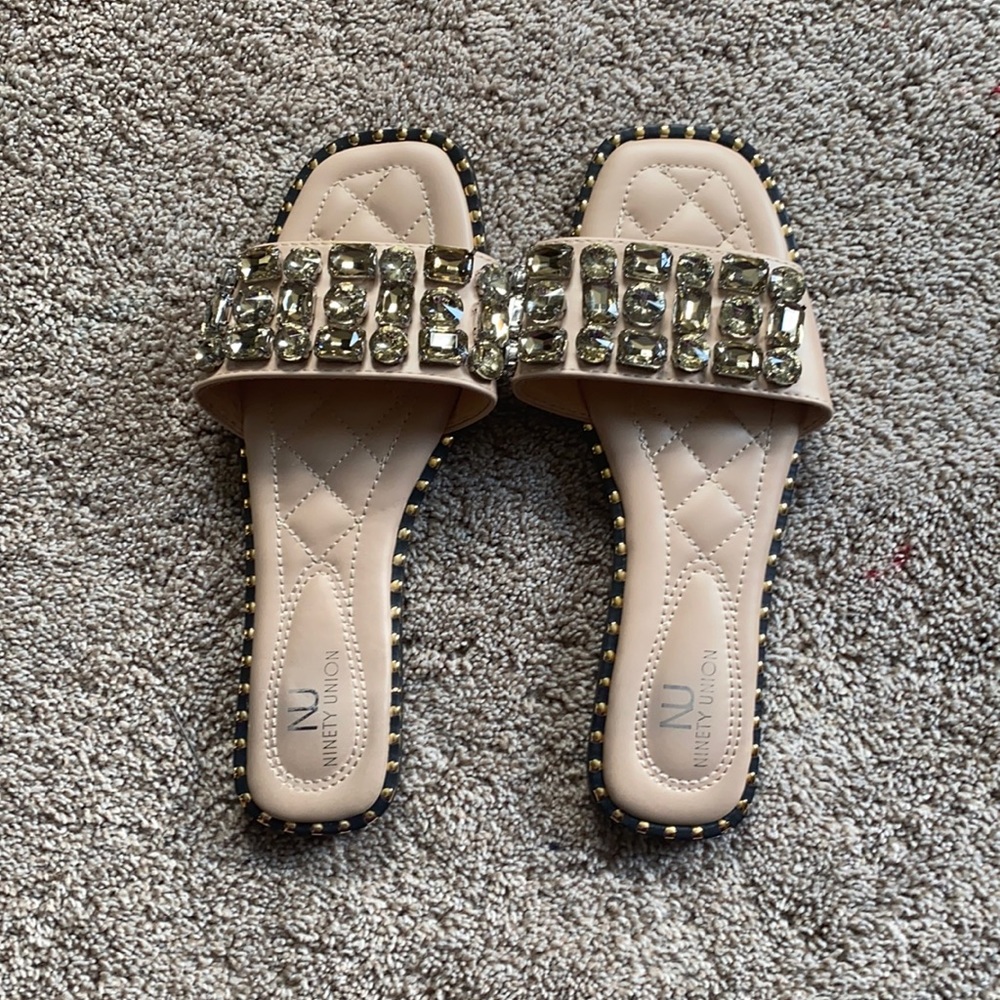 Oversized rhinestone slides
